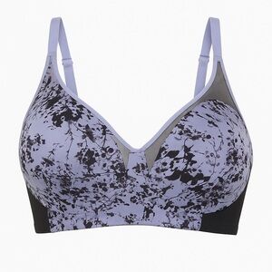 Lavender Black Floral Wireless T-Shirt Bra Women’s Full Coverage 42H cozy sexy